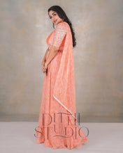 Load image into Gallery viewer, Peach Floral Lehenga
