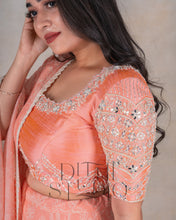 Load image into Gallery viewer, Peach Floral Lehenga
