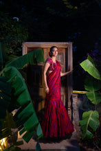 Load image into Gallery viewer, Red Fish Cut Drape Dress
