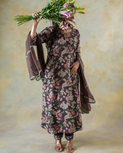 Load image into Gallery viewer, Brown Paisley Printed Chanderi Salwar Suit
