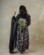 Load image into Gallery viewer, Midnight Bloom  Paisley Printed  Chanderi Salwar Suit
