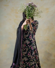 Load image into Gallery viewer, Midnight Bloom  Paisley Printed  Chanderi Salwar Suit

