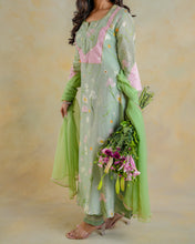 Load image into Gallery viewer, Sage Green Botanical Chanderi Salwar Suit
