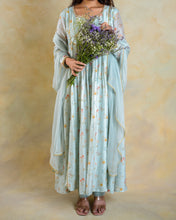 Load image into Gallery viewer, Powder Blue Floral Chanderi Salwar Suit

