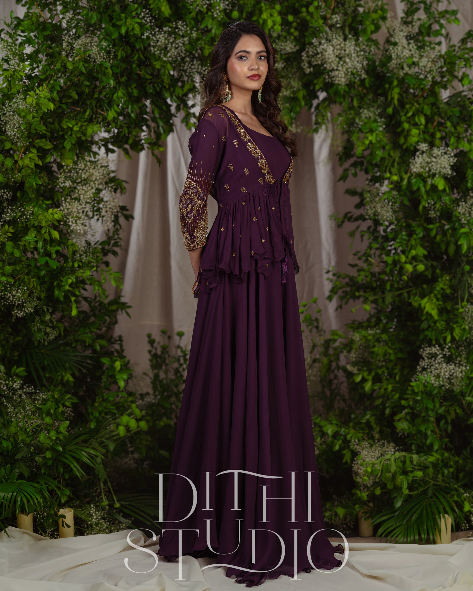 peplum purple dress Jacquard Peplum Midi Dress Lilac / FR 54