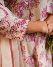Load image into Gallery viewer, Beige Floral Printed Chanderi Suit Set
