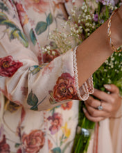 Load image into Gallery viewer, Vibrant Rose Floral Chanderi Suit Set
