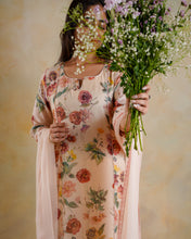 Load image into Gallery viewer, Vibrant Rose Floral Chanderi Suit Set
