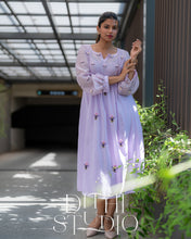 Load image into Gallery viewer, Lavender Frill Embroidered Dress
