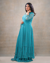 Load image into Gallery viewer, Blue Marigold Anarkali with Duppata
