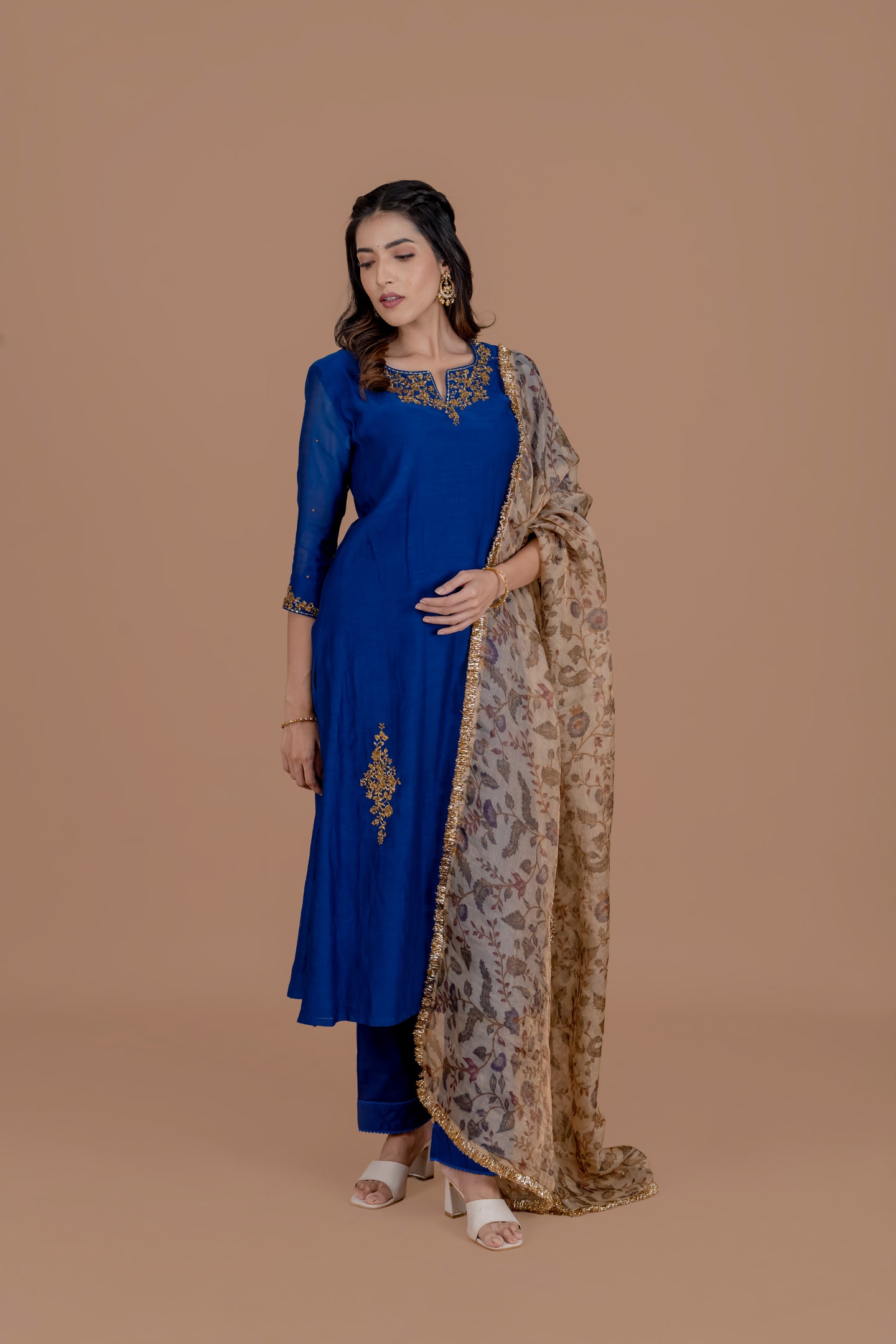 Sky Blue Chandheri Set
