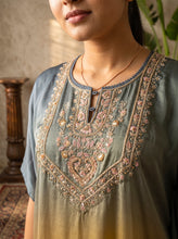 Load image into Gallery viewer, Mist &amp; Mustard Ombré Kaftan Set
