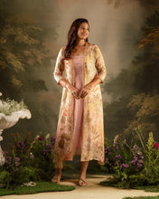 Load image into Gallery viewer, Light Peach Cowl Dress and Jacket Set

