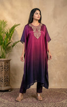 Load image into Gallery viewer, Wine &amp; Plum Ombré Kaftan Set

