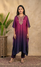 Load image into Gallery viewer, Wine &amp; Plum Ombré Kaftan Set
