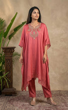 Load image into Gallery viewer, Blush Coral Silk Kaftan Set
