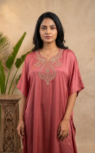 Load image into Gallery viewer, Blush Coral Silk Kaftan Set
