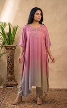 Load image into Gallery viewer, Dusty Rose &amp; Sage Ombré Kaftan Set

