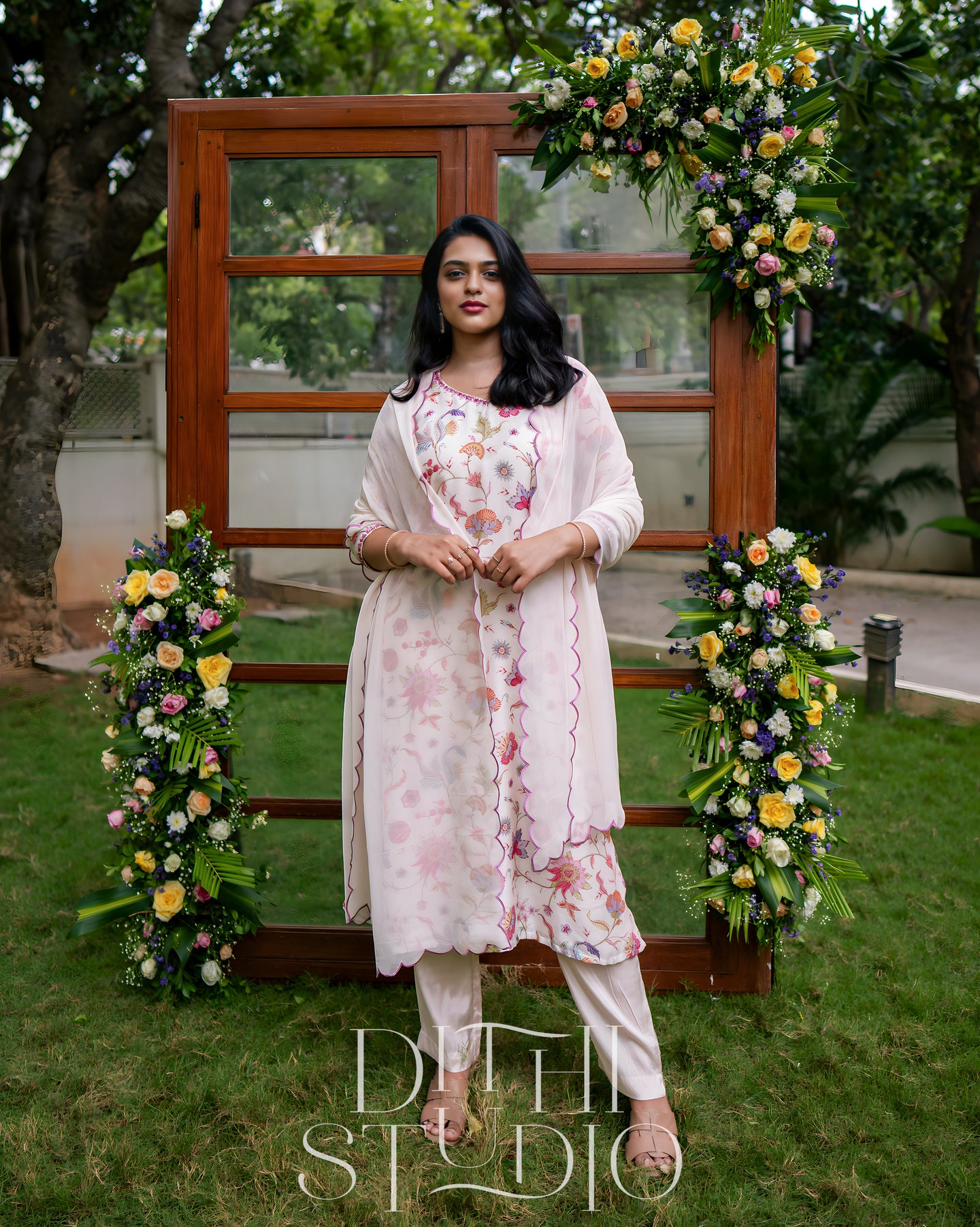 Floral White Salwar