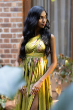 Load image into Gallery viewer, Olive One Shoulder Pleated Dress
