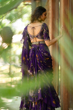 Load image into Gallery viewer, Purple Ruffle Drape Dress
