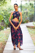 Load image into Gallery viewer, Midnight Blue Drape Skirt Set
