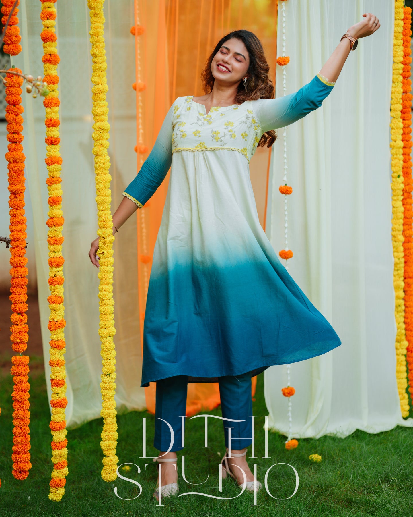 Ombre Anarkali