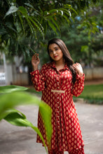 Load image into Gallery viewer, Maroon Bandhini Co-ord Set
