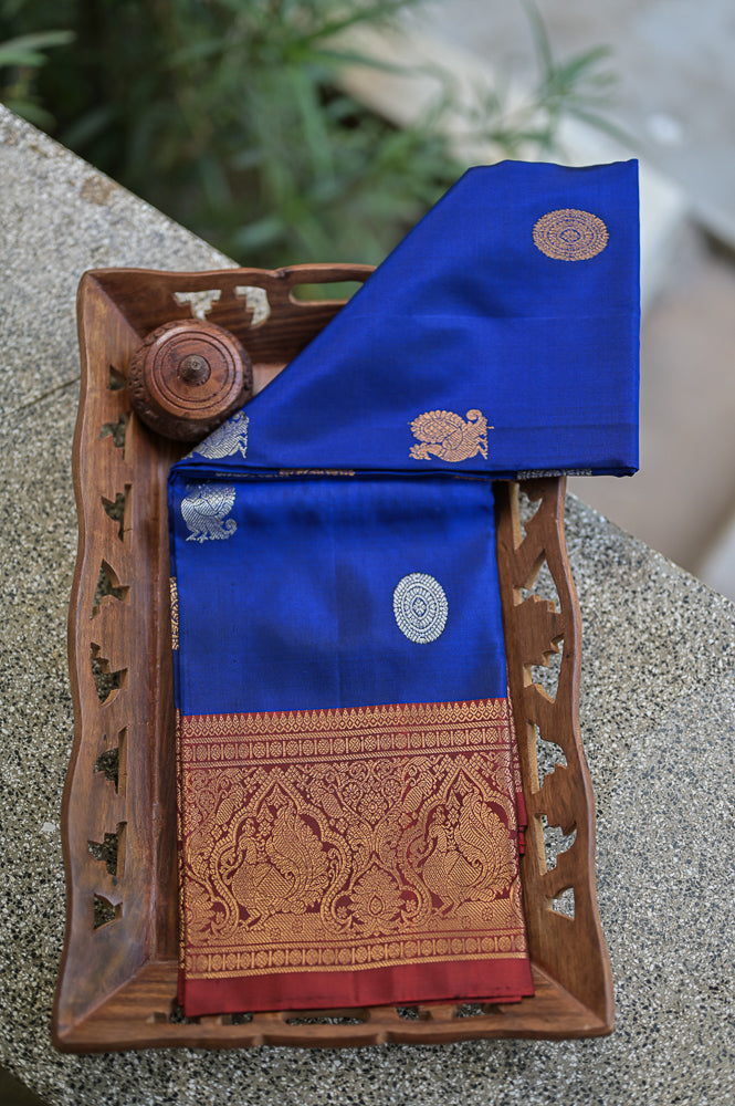 Blue and Red Duppata-2305