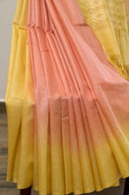 Load image into Gallery viewer, Peach and Yellow Cotton Kota Saree-2618
