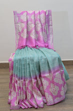 Load image into Gallery viewer, Blue and Pink Tussar Saree-2563
