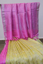 Load image into Gallery viewer, Yellow and Pink Tussar Saree-2565
