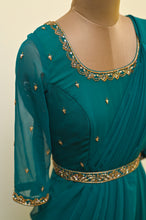 Load image into Gallery viewer, Dark Green Drape Anarkali

