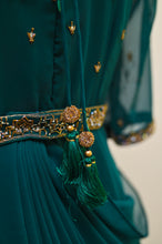Load image into Gallery viewer, Dark Green Drape Anarkali
