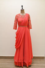 Load image into Gallery viewer, Drape Dress with embroided belt
