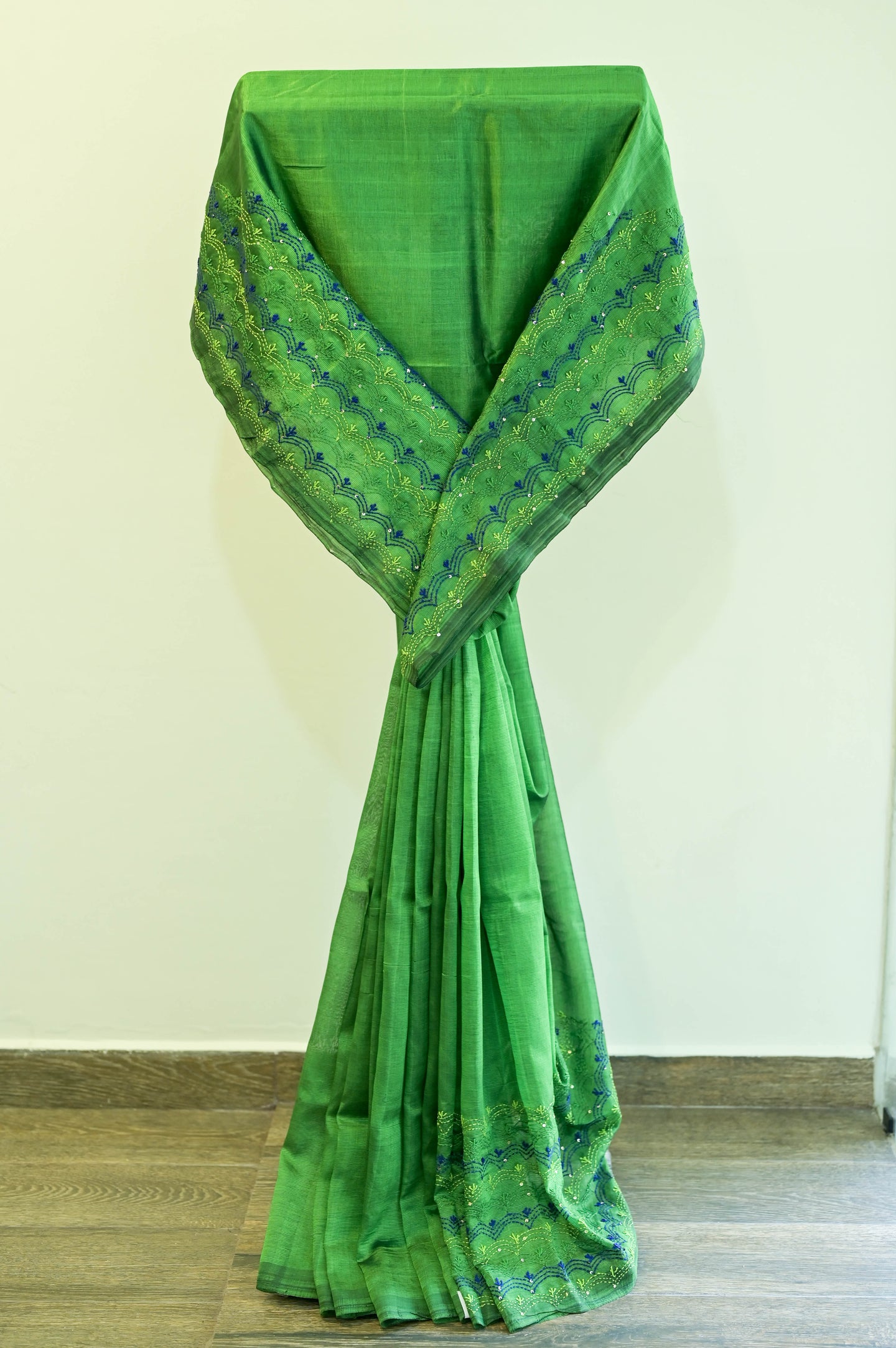 Green Cotton Saree-2481
