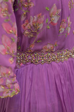 Load image into Gallery viewer, Lavender Ruffle Dress with Embroidery Belt
