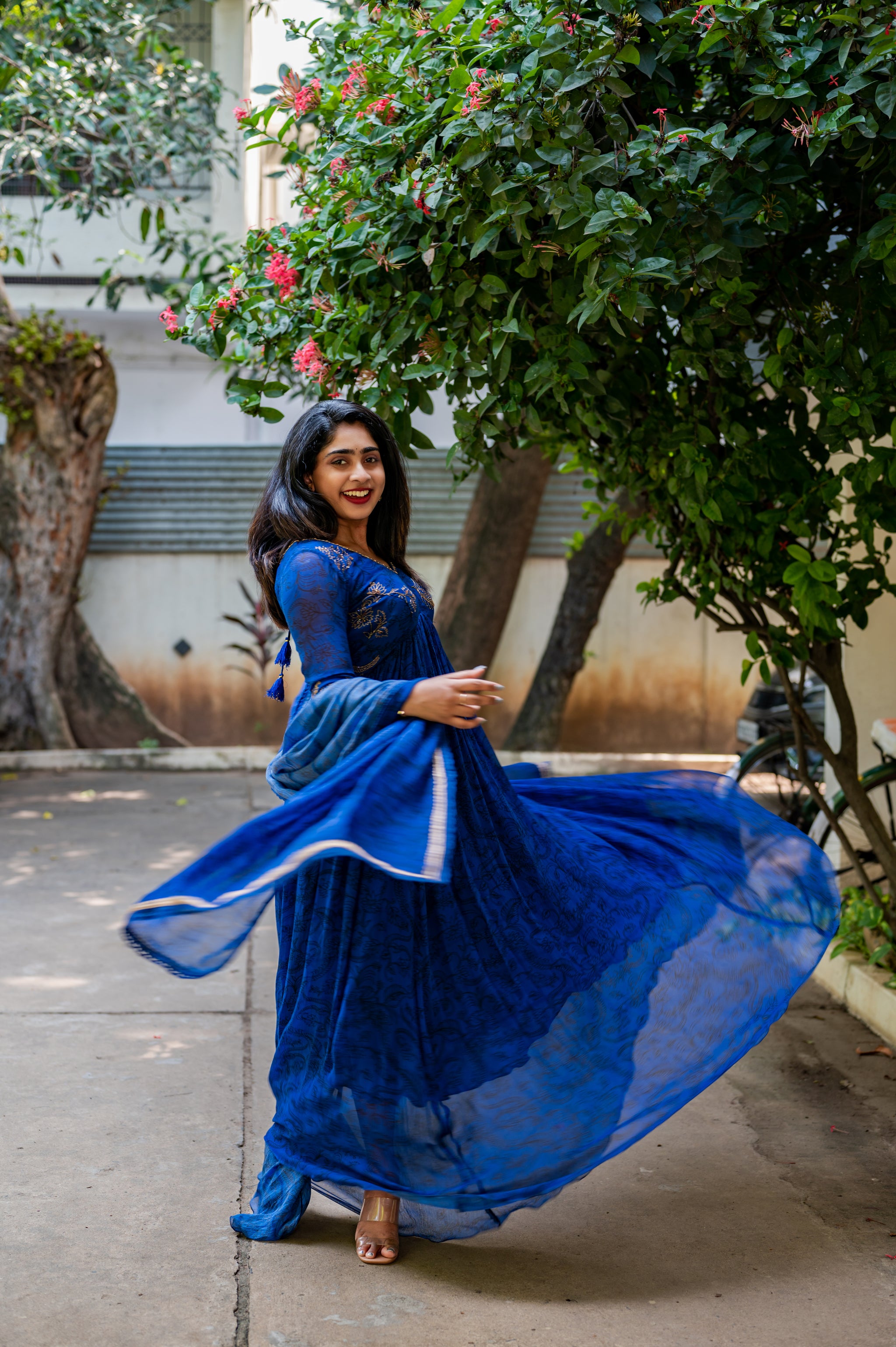Navy Blue Anarkali – DithiStudio