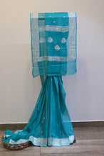 Load image into Gallery viewer, Teal Blue Georgette Banaras Saree-2468
