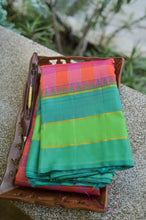 Load image into Gallery viewer, Pink Checked Kanchipuram Saree-1500A
