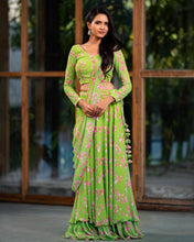 Load image into Gallery viewer, Floral Crop Top and Skirt with Drape Dupatta
