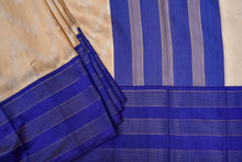 Load image into Gallery viewer, Beige and Blue Tussar Silk Saree-1078
