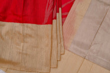 Load image into Gallery viewer, Red and Beige Tussar Silk Saree
