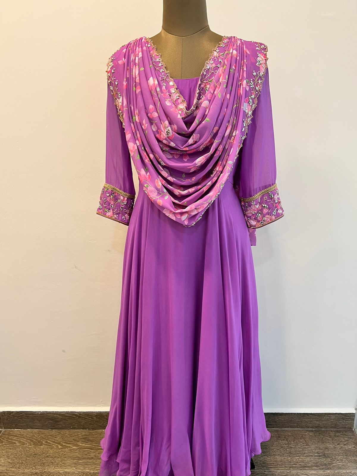 Floral Drape Anarkali