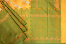 Load image into Gallery viewer, Yellow and Green Organza Saree-1395
