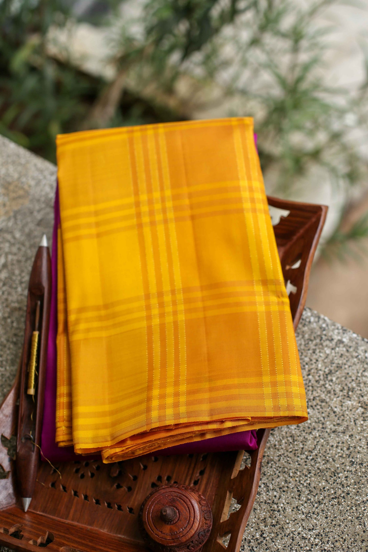 Purple and Yellow Kanchipuram Saree-2199