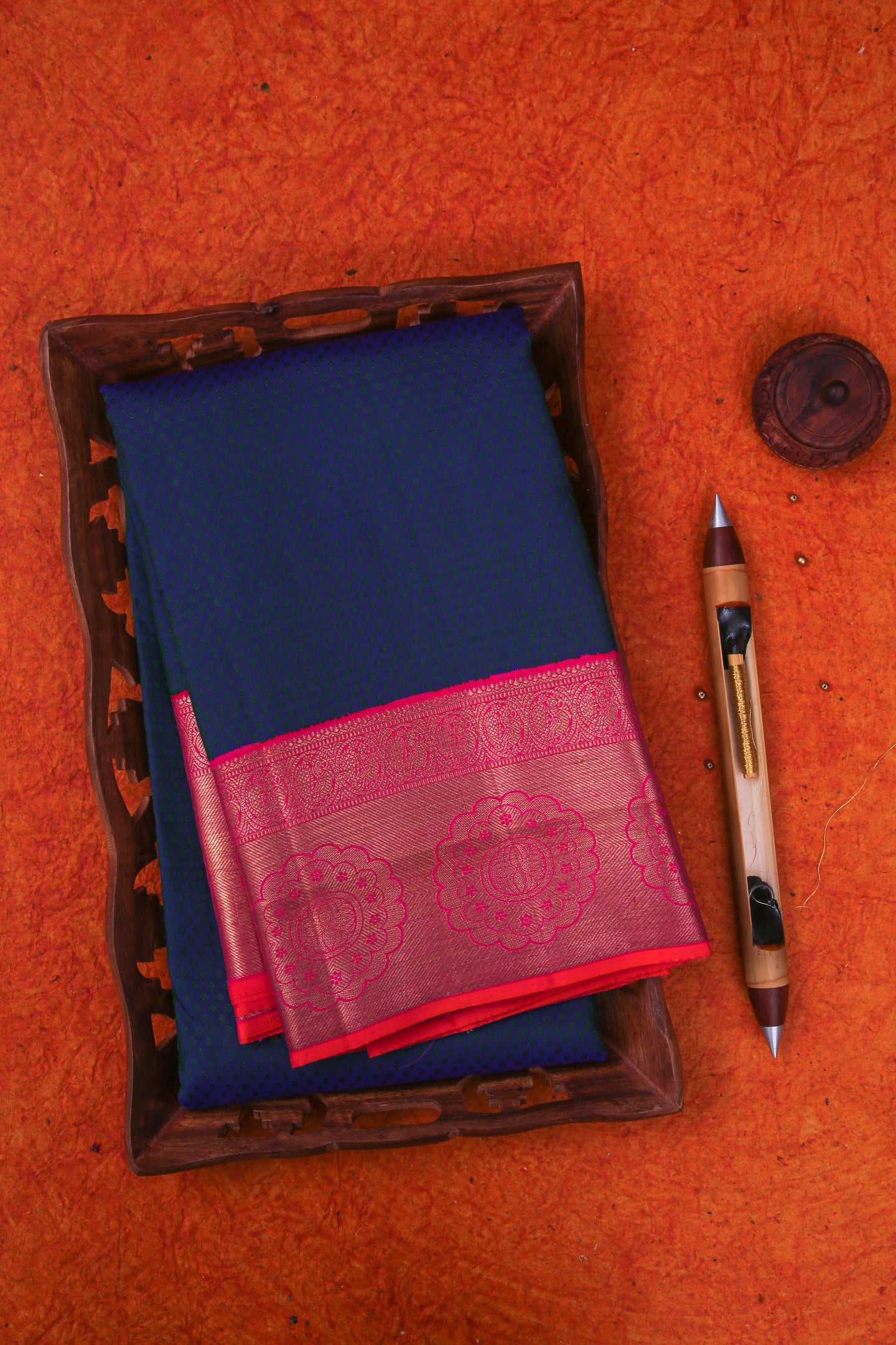 Blue and Pink Kanchipuram Saree-1244