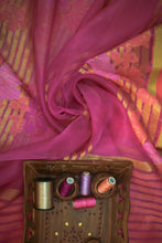 Load image into Gallery viewer, Fuchsia Pink Organza saree-1393

