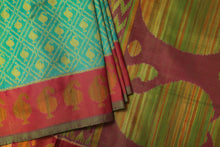 Load image into Gallery viewer, Turquoise Green Pochampalli Saree-1552
