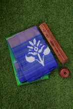 Load image into Gallery viewer, Green and Blue Ikat Silk Saree- 1849
